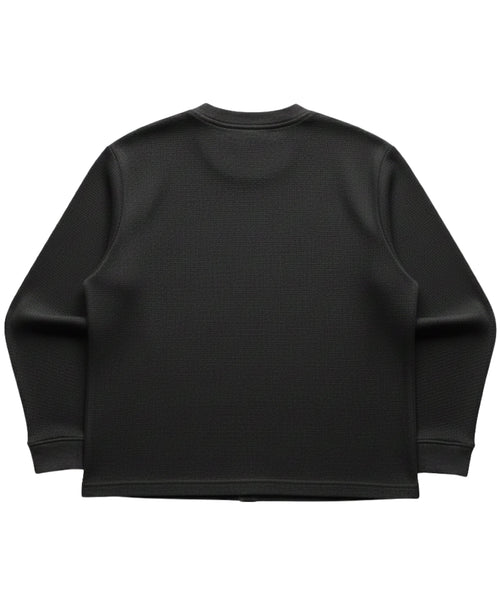 Black Waffle knit tee